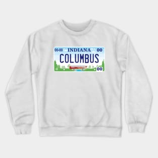 Columbus Indiana License Plate Crewneck Sweatshirt